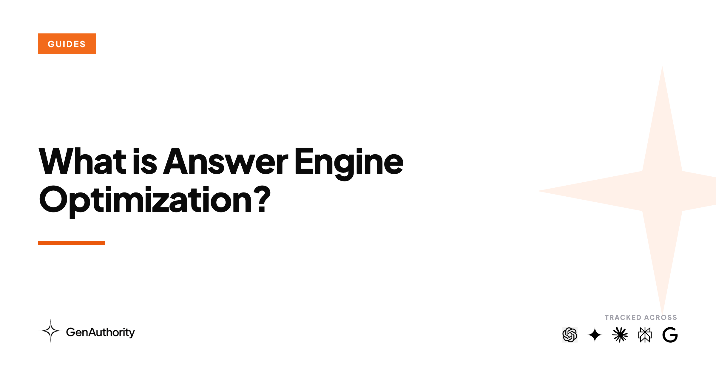 Article header card reading What is Answer Engine Optimization, with the GenAuthority logo and the ChatGPT, Gemini, Claude, Perplexity and Google marks.